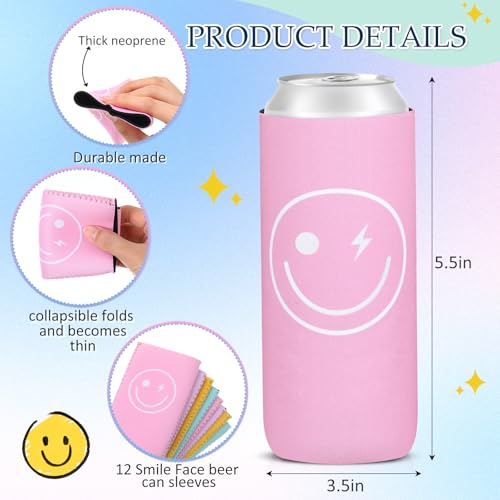12-Pack Pink Smile Face Coolers for Weddings and Parties