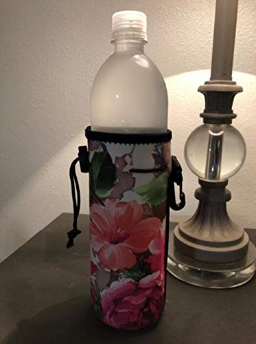 FLOWER Insulated Neoprene Water Bottle Carrier, Great for Gym and Travel (0.6L or 0.75L)