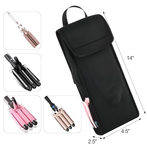 Heat-Resistant Travel Case for Triple Barrel Curling Iron Sleeve