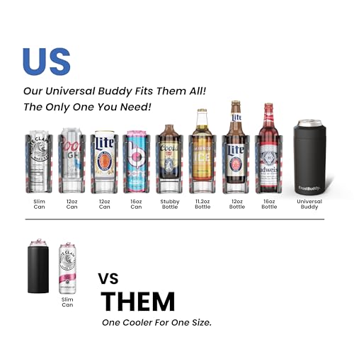 Stainless Steel Can Cooler for 12 oz & 16 oz Cans - Universal Fit