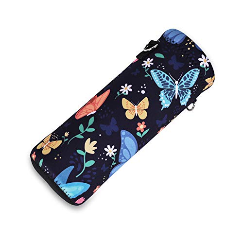 Butterfly Design Neoprene Water Bottle Carrier - 34oz